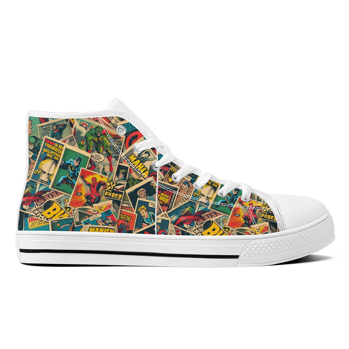 Copy of FWS High-Top Canvas Shoes With Customized Tongue - White
