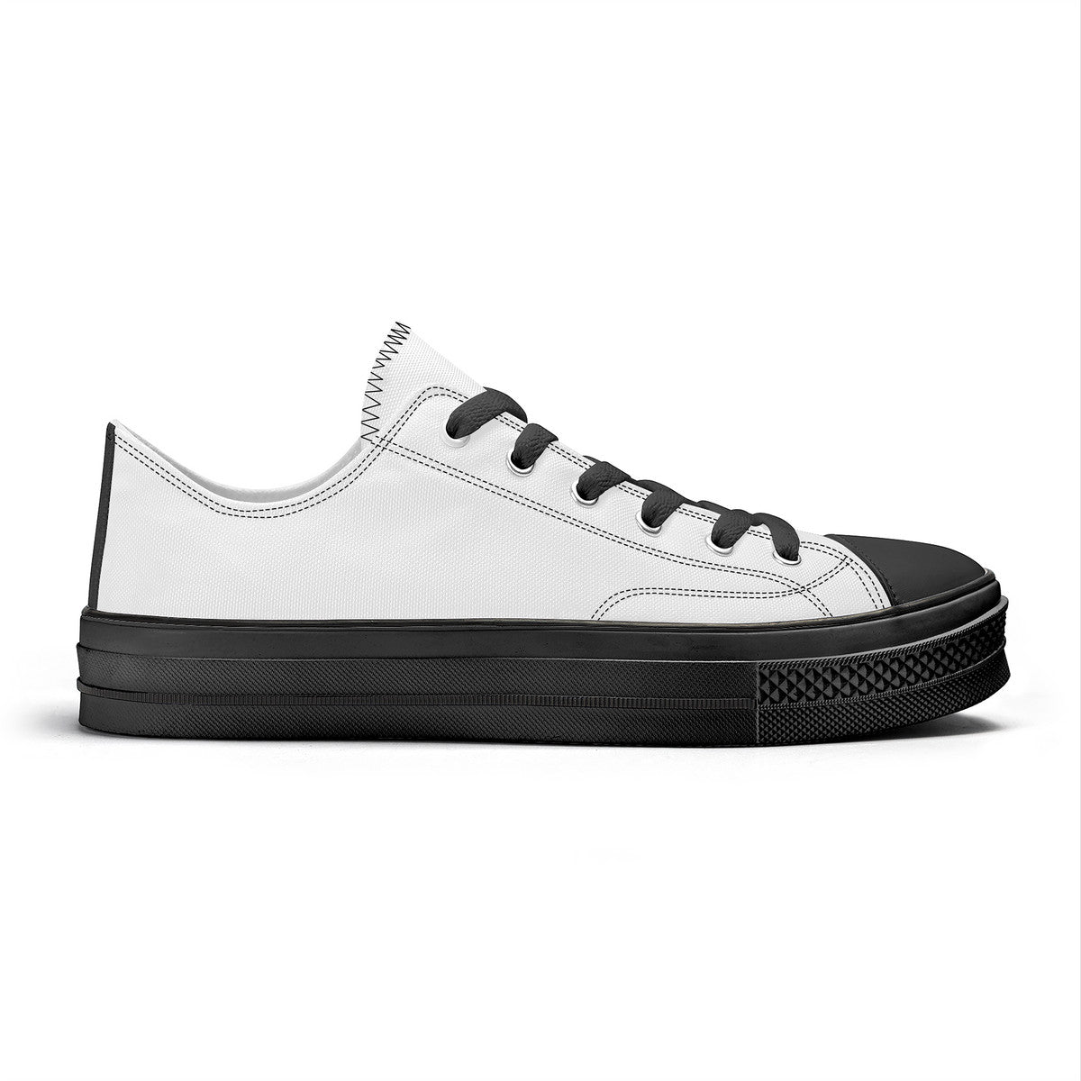 SF_S62 Unisex Classic Low Top Canvas Shoes - Black