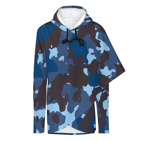 230gsm Poncho-style Long Sleeve Women Hoodie with Irregular Hem(All-Over Printing)