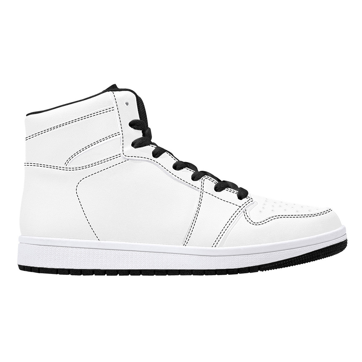 D16 High-Top Synthetic Leather Sneakers - Black