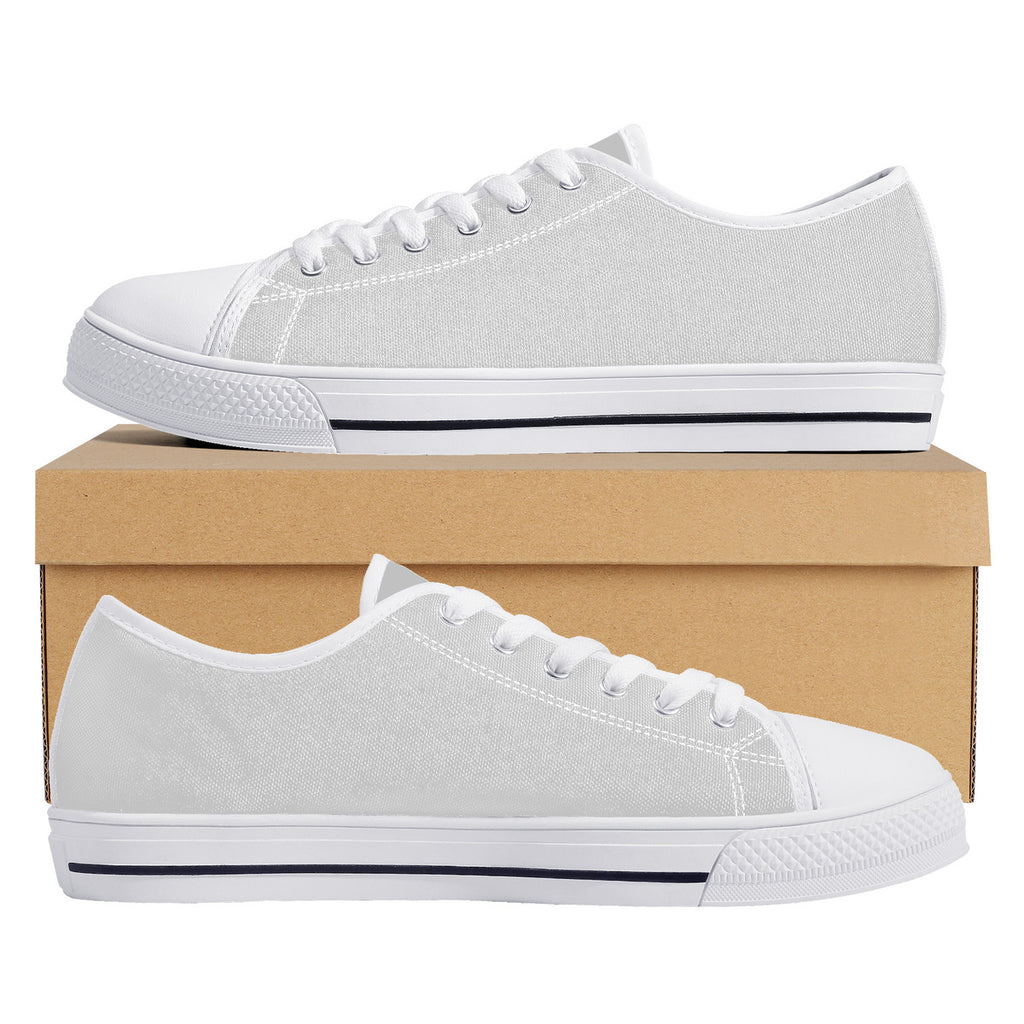 FXS Low-Top Canvas Shoes With Customized Tongue - White