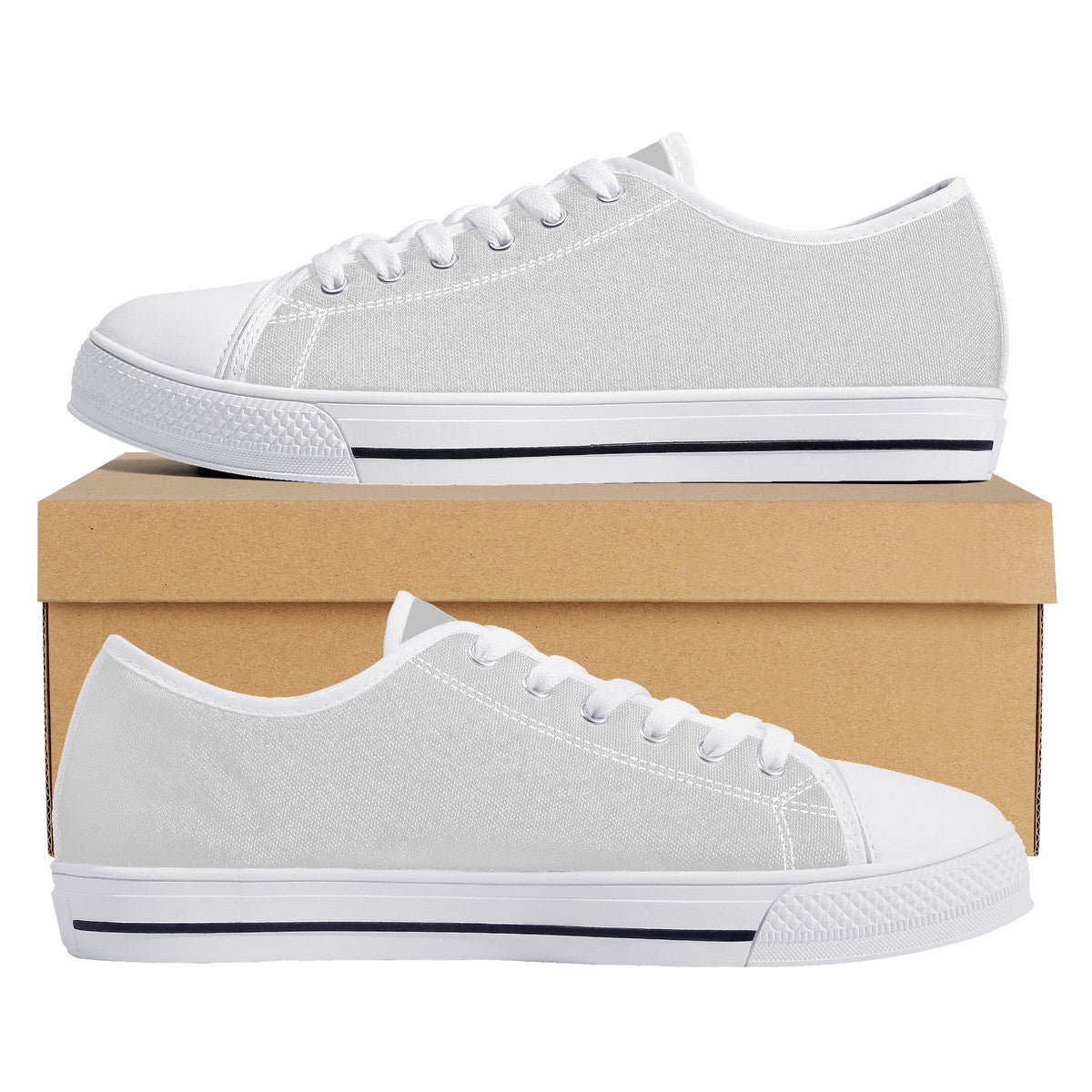 FXS Low-Top Canvas Shoes With Customized Tongue - White