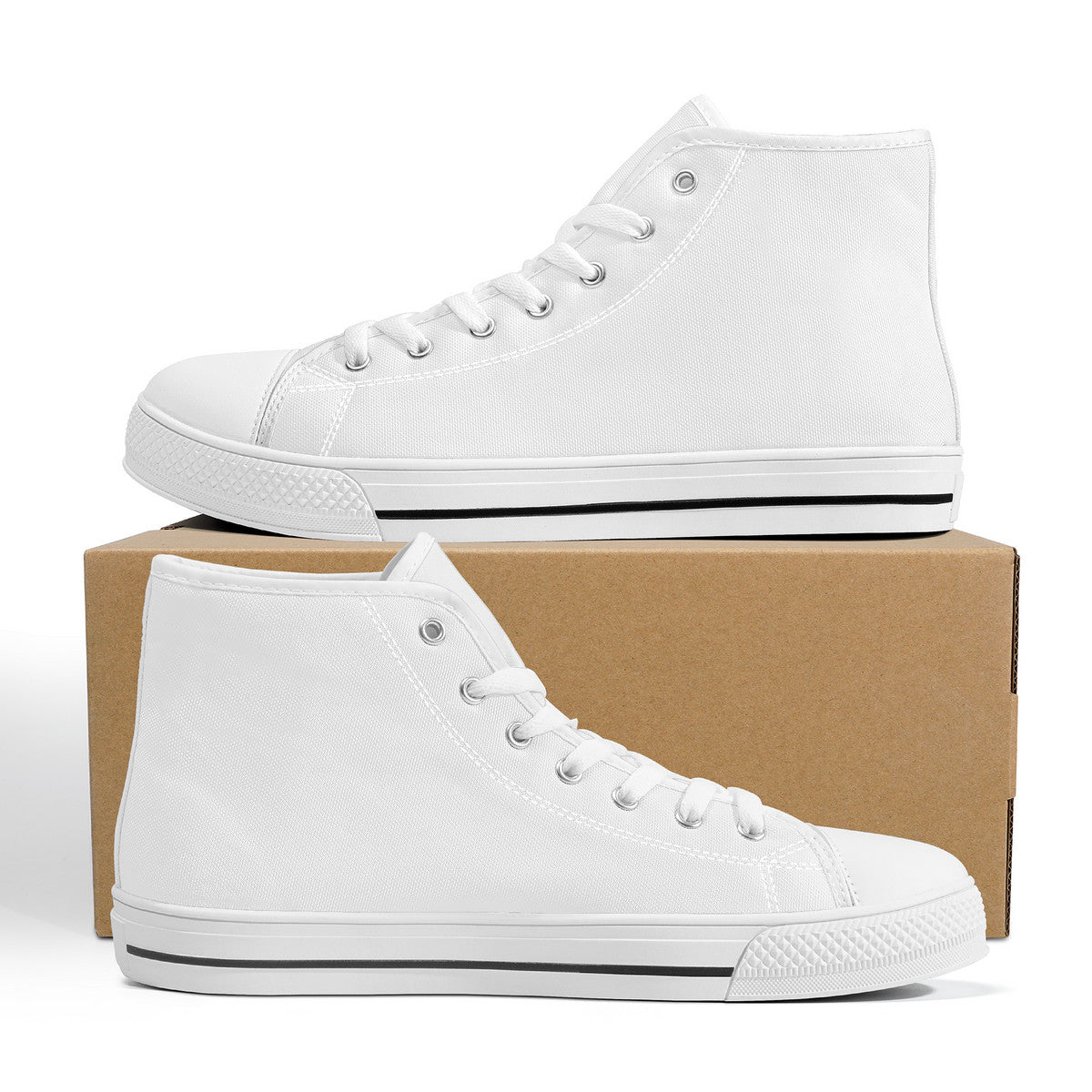 FWS High-Top Canvas Shoes With Customized Tongue - White