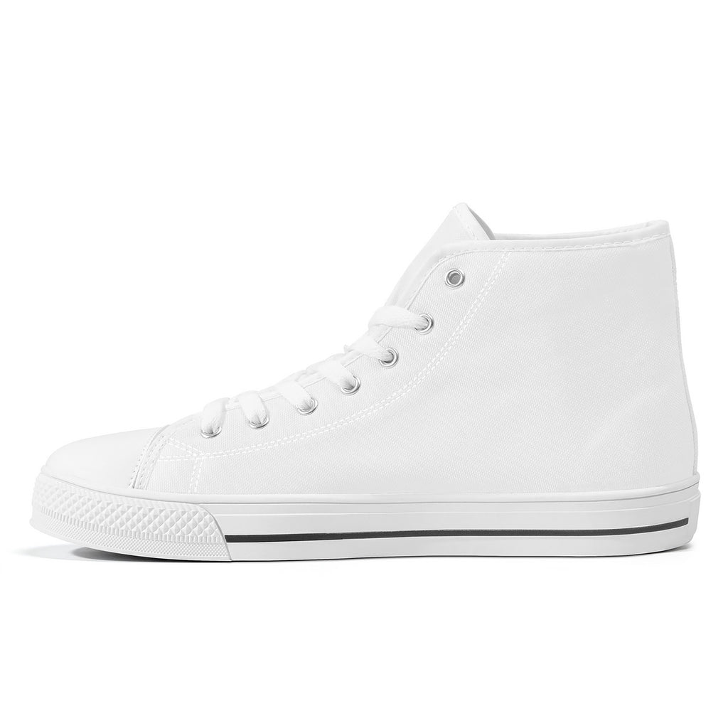 FWS High-Top Canvas Shoes With Customized Tongue - White