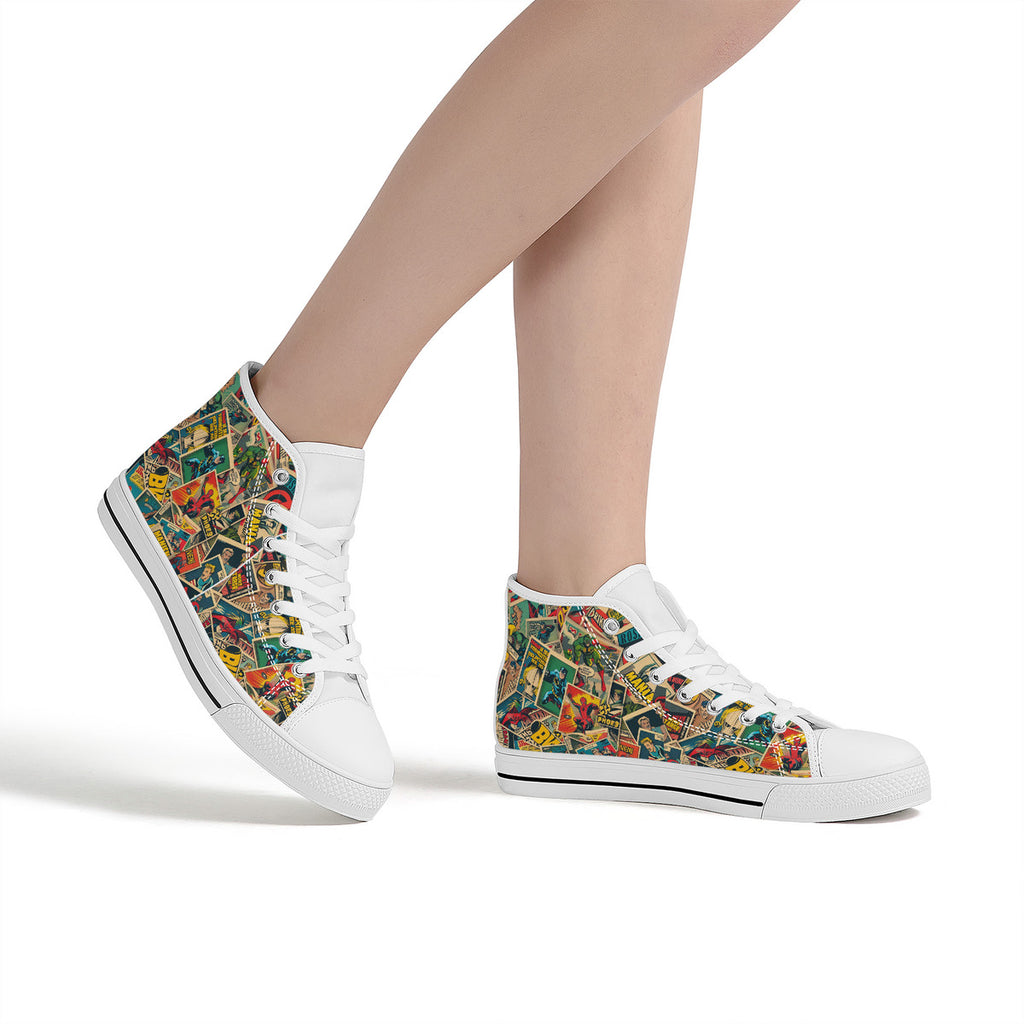 Copy of FWS High-Top Canvas Shoes With Customized Tongue - White