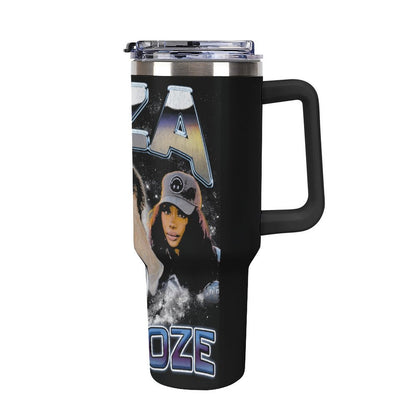 40oz Insulated Tumbler with Handle and Straw