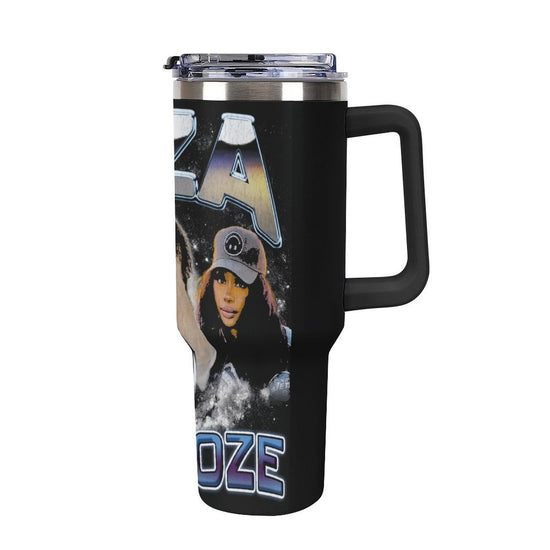40oz Insulated Tumbler with Handle and Straw