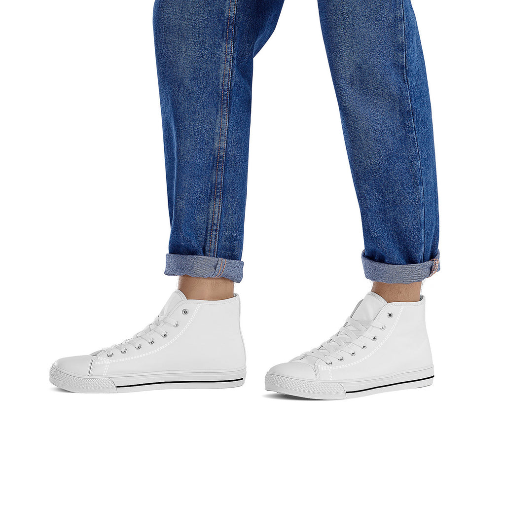FWS High-Top Canvas Shoes With Customized Tongue - White