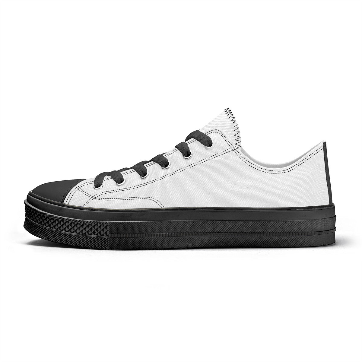 SF_S62 Unisex Classic Low Top Canvas Shoes - Black