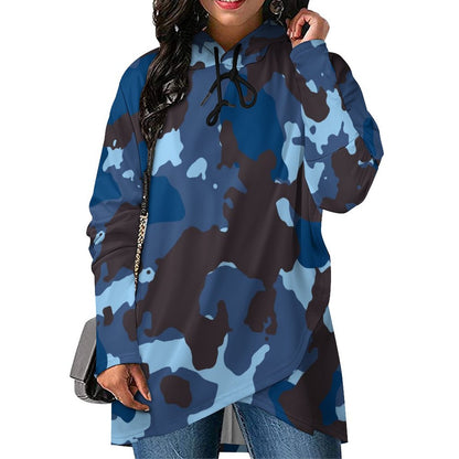 230gsm Poncho-style Long Sleeve Women Hoodie with Irregular Hem(All-Over Printing)