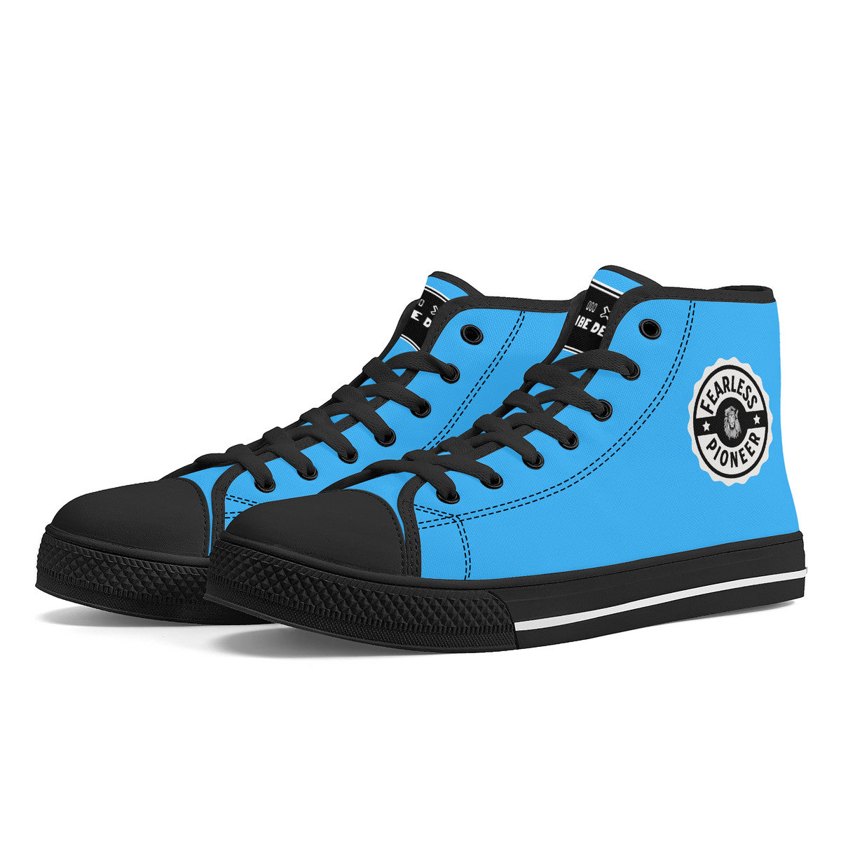 Copy of FWS High-Top Canvas Shoes With Customized Tongue - Black