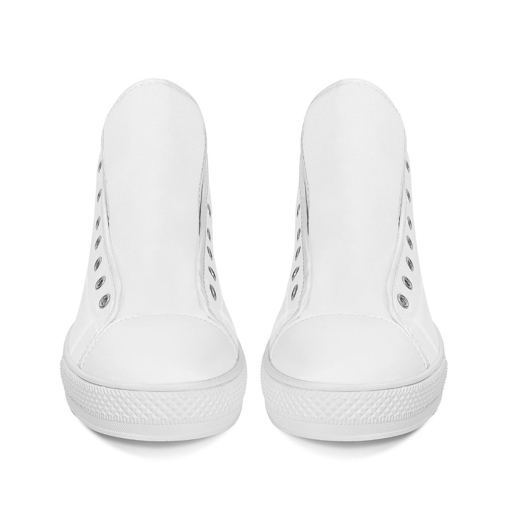 FWS High-Top Canvas Shoes With Customized Tongue - White