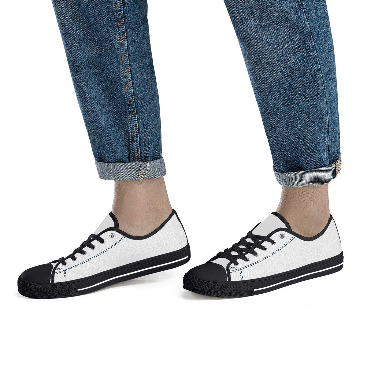 FXS Low-Top Canvas Shoes With Customized Tongue - Black