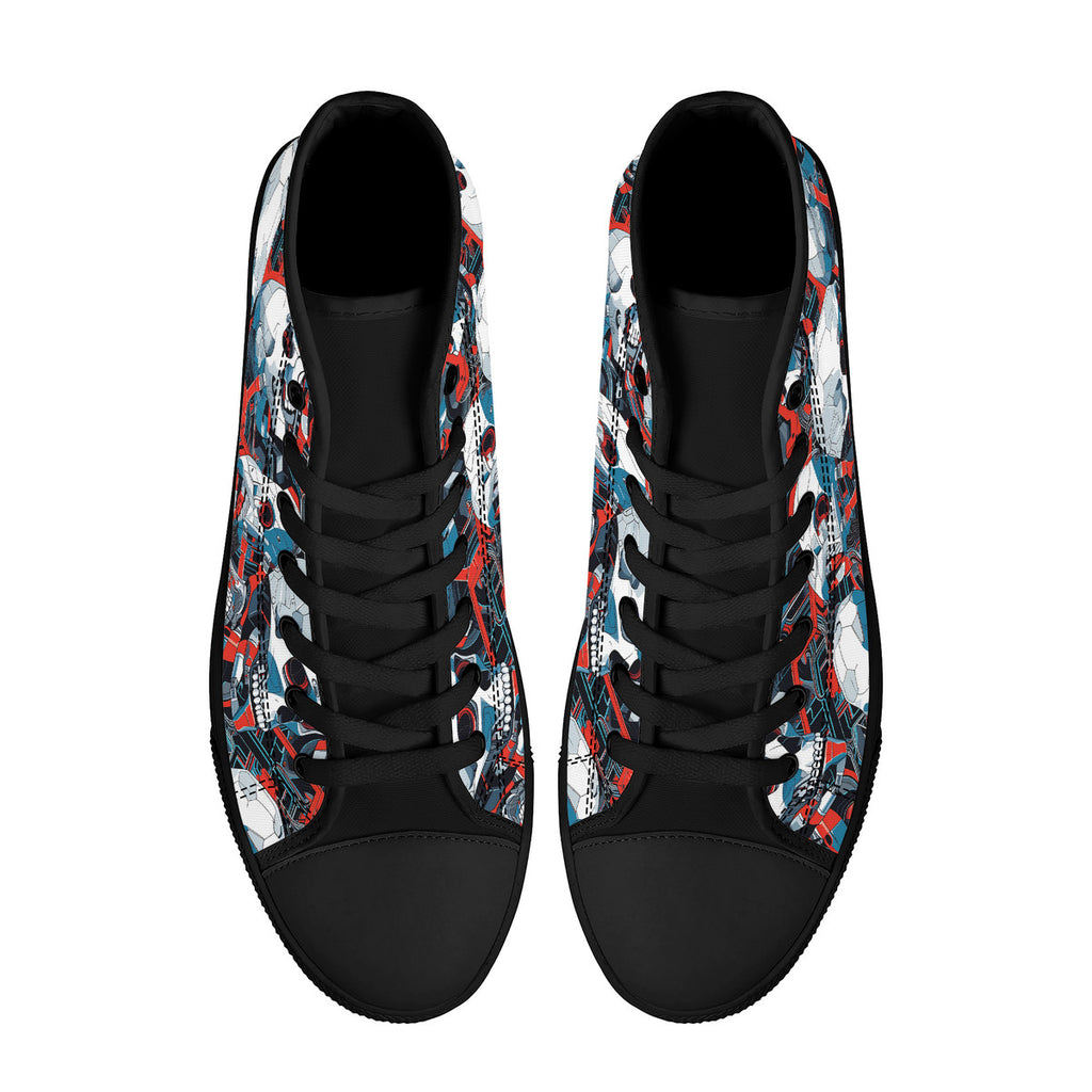Copy of FWS High-Top Canvas Shoes With Customized Tongue - Black