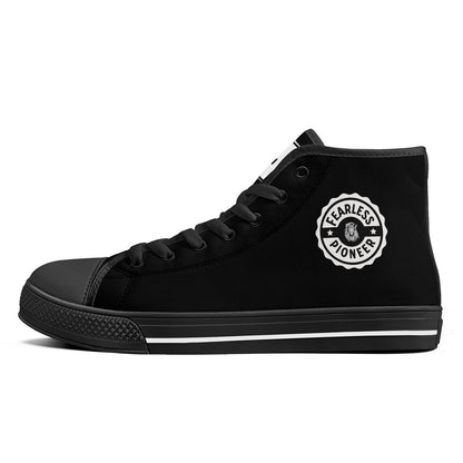 Copy of Fearless Pioneer  High-Top Canvas Shoes With Customized Tongue - Black