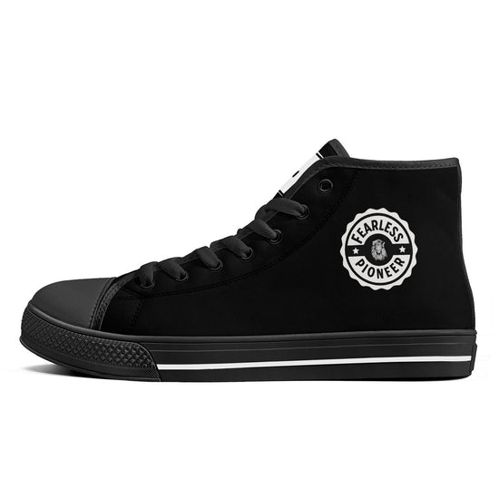 Copy of Fearless Pioneer  High-Top Canvas Shoes With Customized Tongue - Black