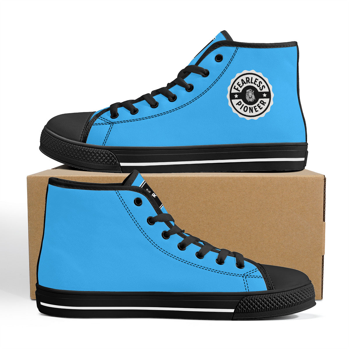 Copy of FWS High-Top Canvas Shoes With Customized Tongue - Black