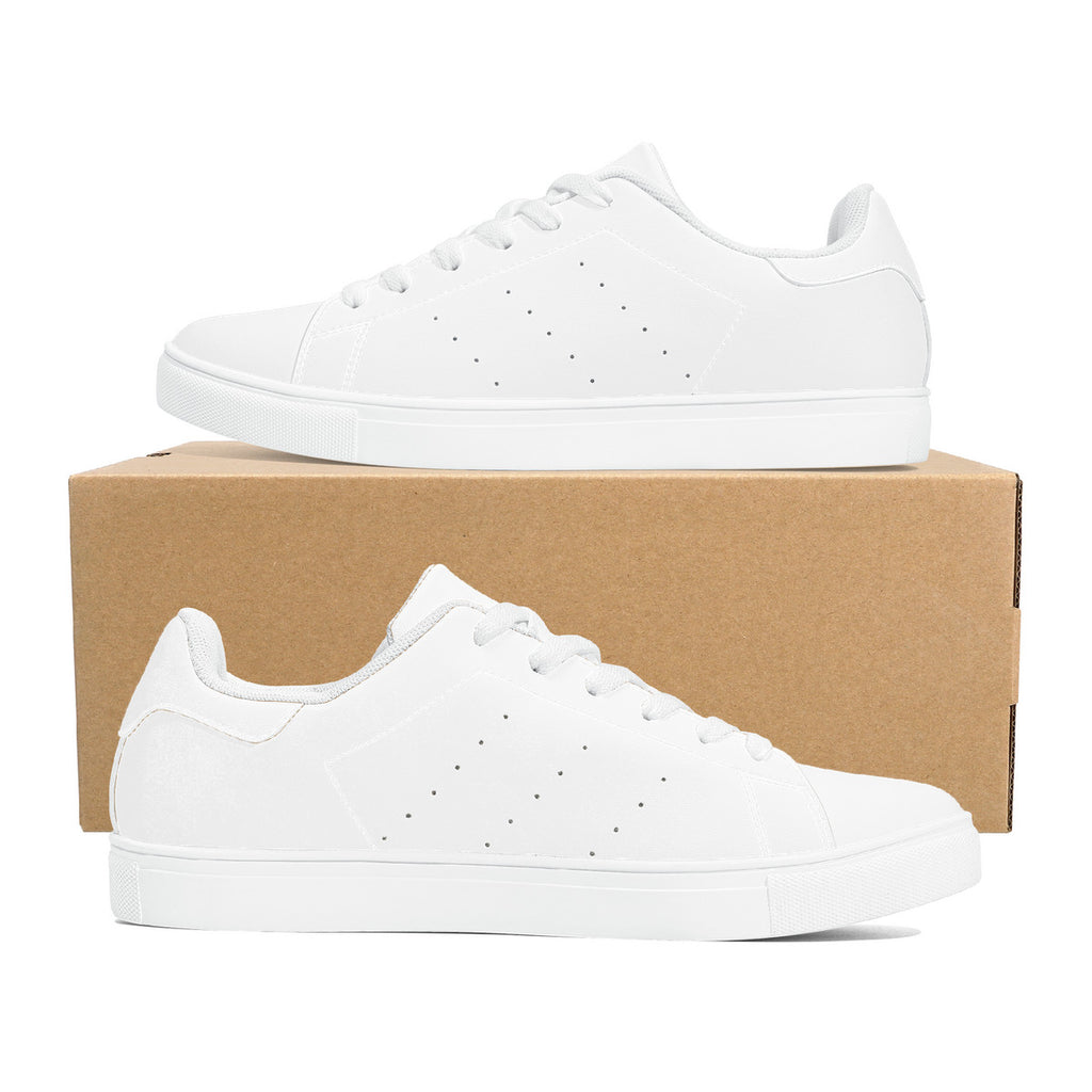 D27 Low-Top Synthetic Leather Sneakers - White
