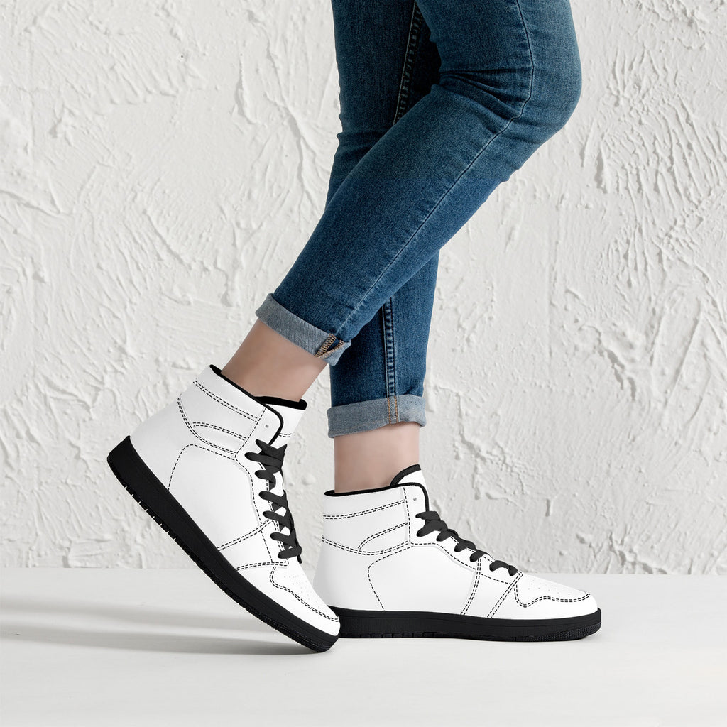 D16 High-Top Synthetic Leather Sneakers - Black Bottom