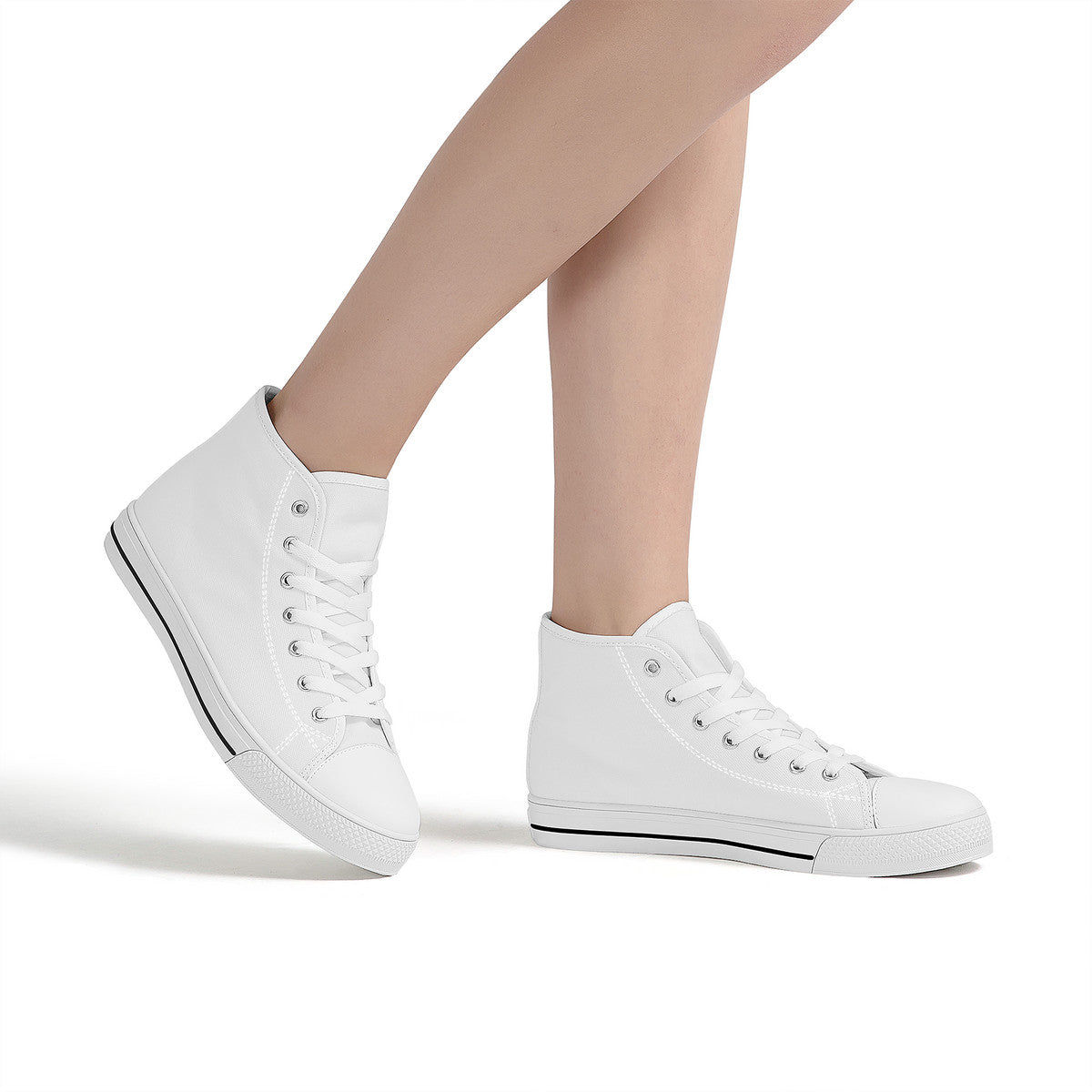 FWS High-Top Canvas Shoes With Customized Tongue - White