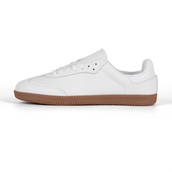 Classic White Retro Court Sneaker — Gum Sole Edition