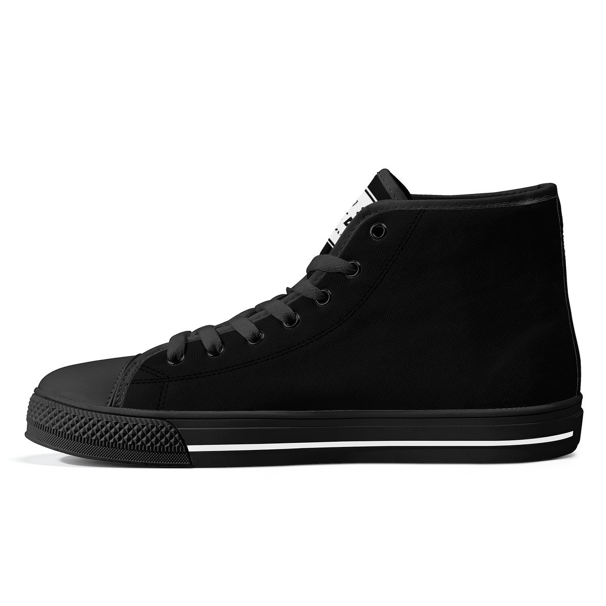 Copy of Fearless Pioneer  High-Top Canvas Shoes With Customized Tongue - Black