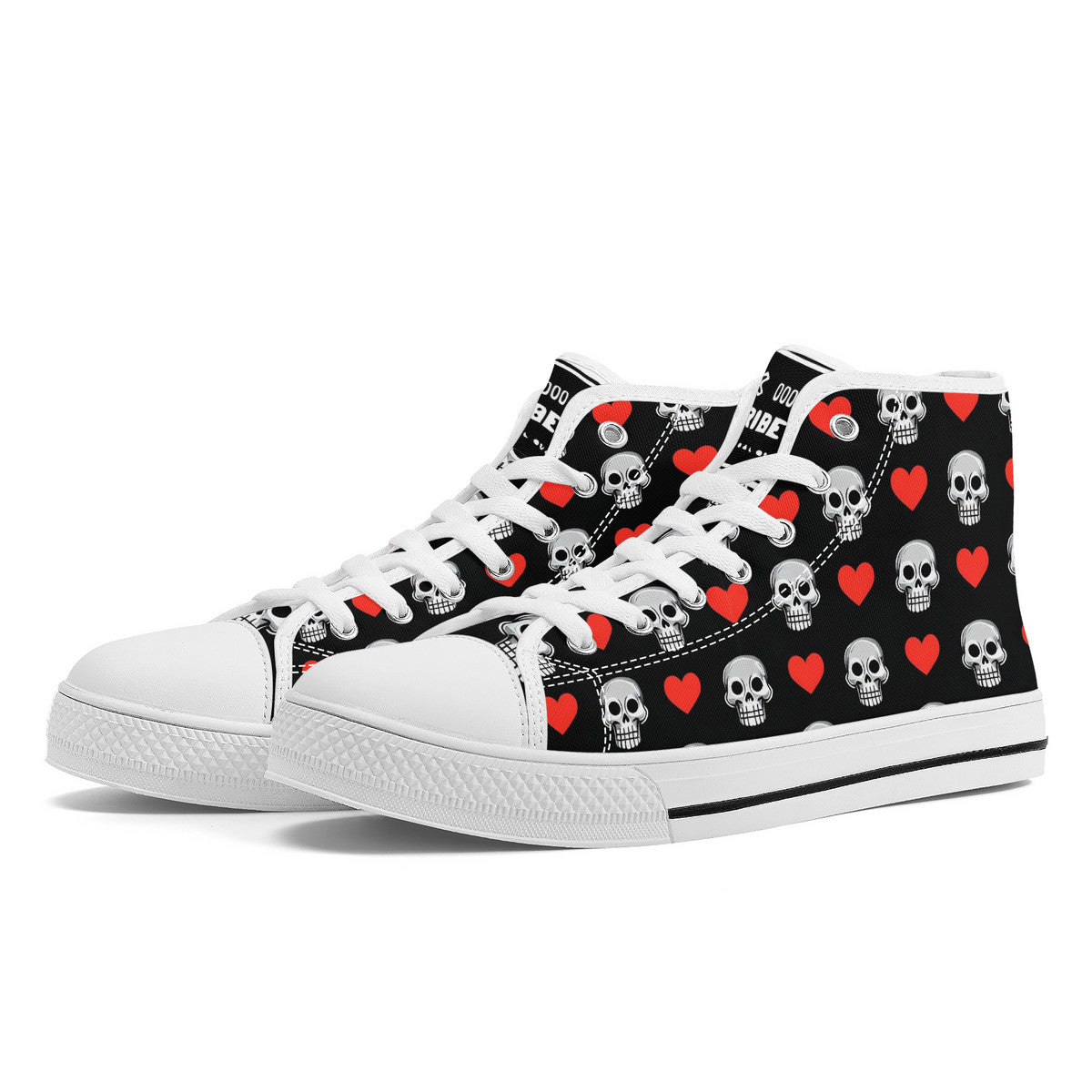 Copy of FWS High-Top Canvas Shoes With Customized Tongue - White