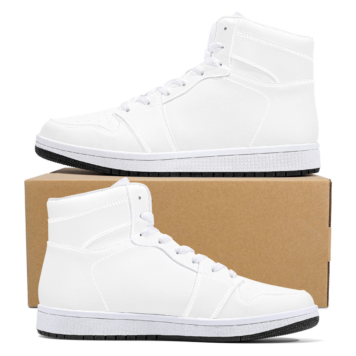 D16 High-Top Synthetic Leather Sneakers - White