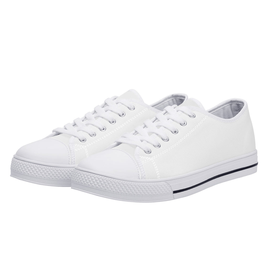 FXS Low-Top Canvas Shoes With Customized Tongue - White