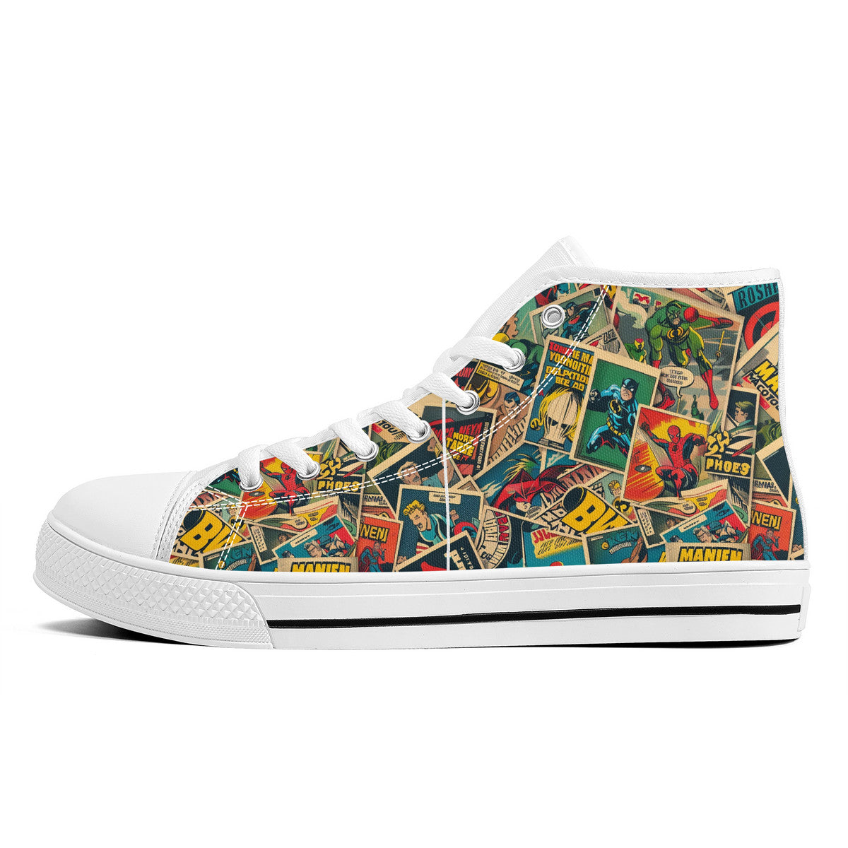 Copy of FWS High-Top Canvas Shoes With Customized Tongue - White
