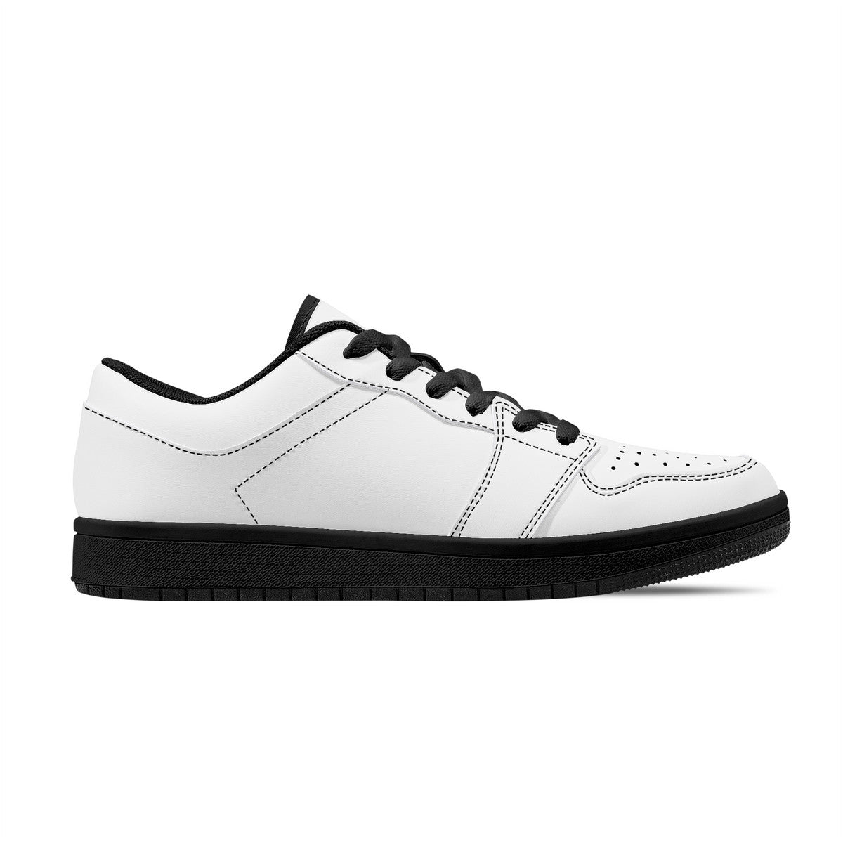 D15 Black Sole Low-Top Leather Sneakers