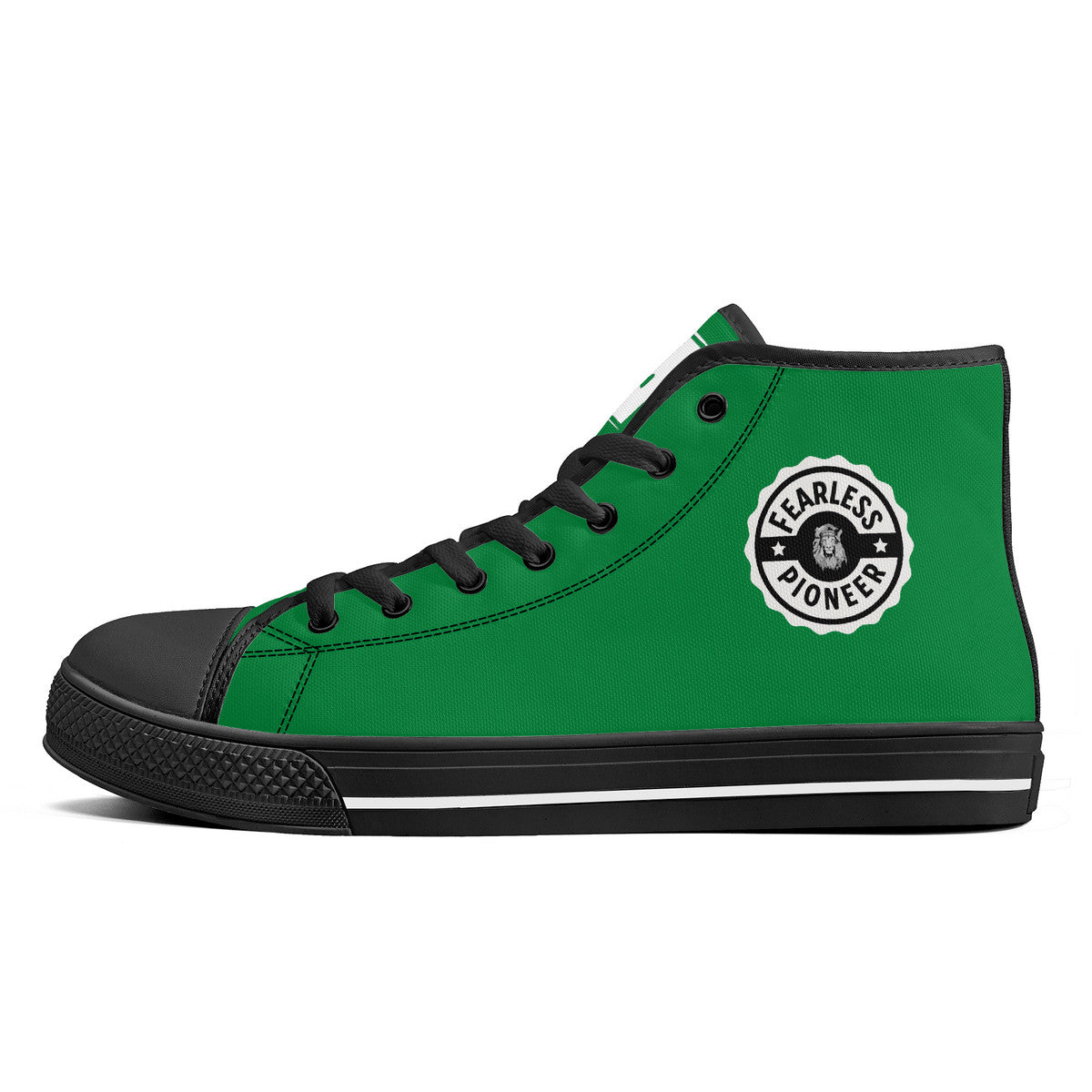 Copy of Fearless Pioneer High-Top Canvas Shoes With Customized Tongue - Black