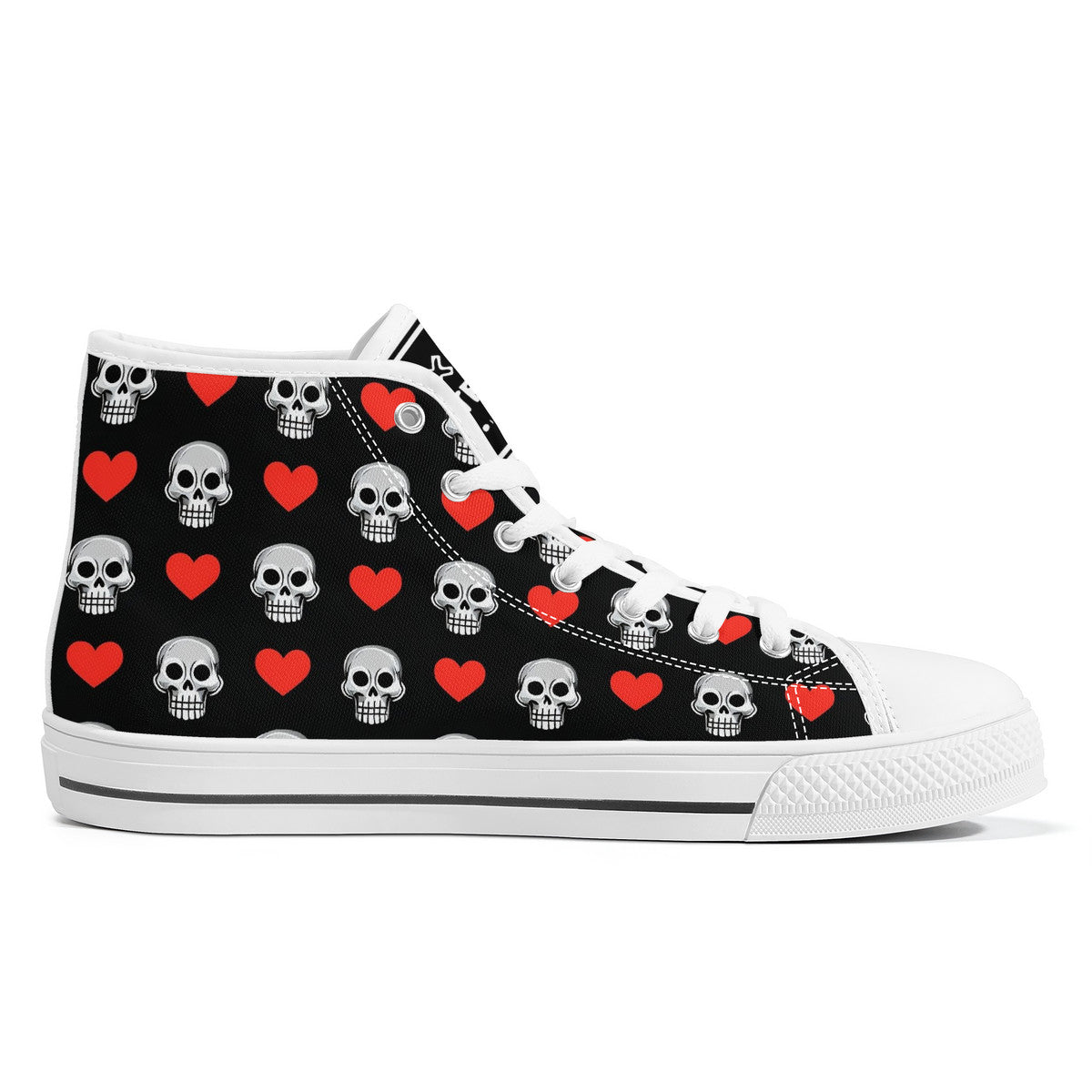 Copy of FWS High-Top Canvas Shoes With Customized Tongue - White