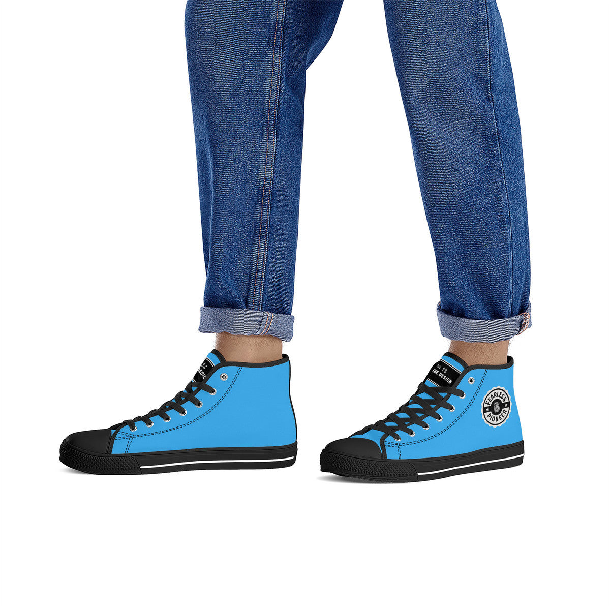 Copy of FWS High-Top Canvas Shoes With Customized Tongue - Black
