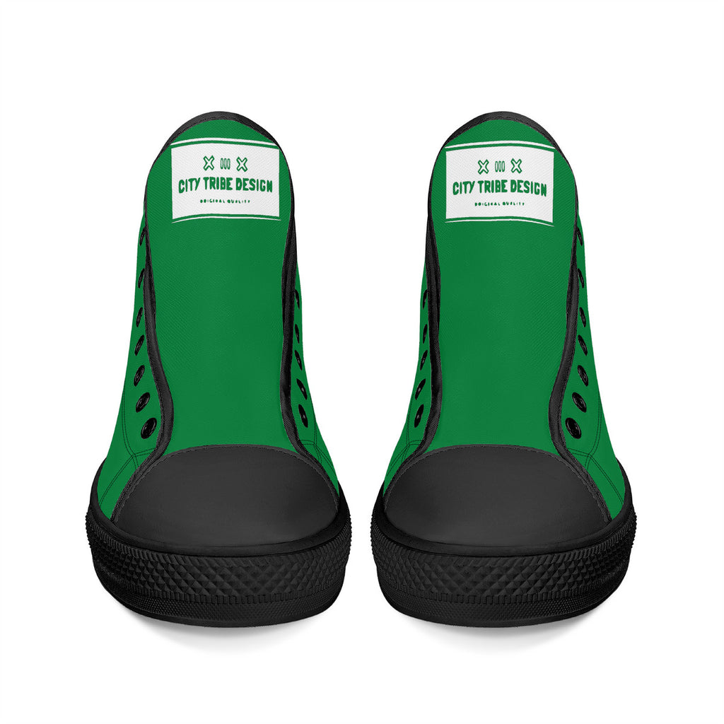 Copy of Fearless Pioneer High-Top Canvas Shoes With Customized Tongue - Black