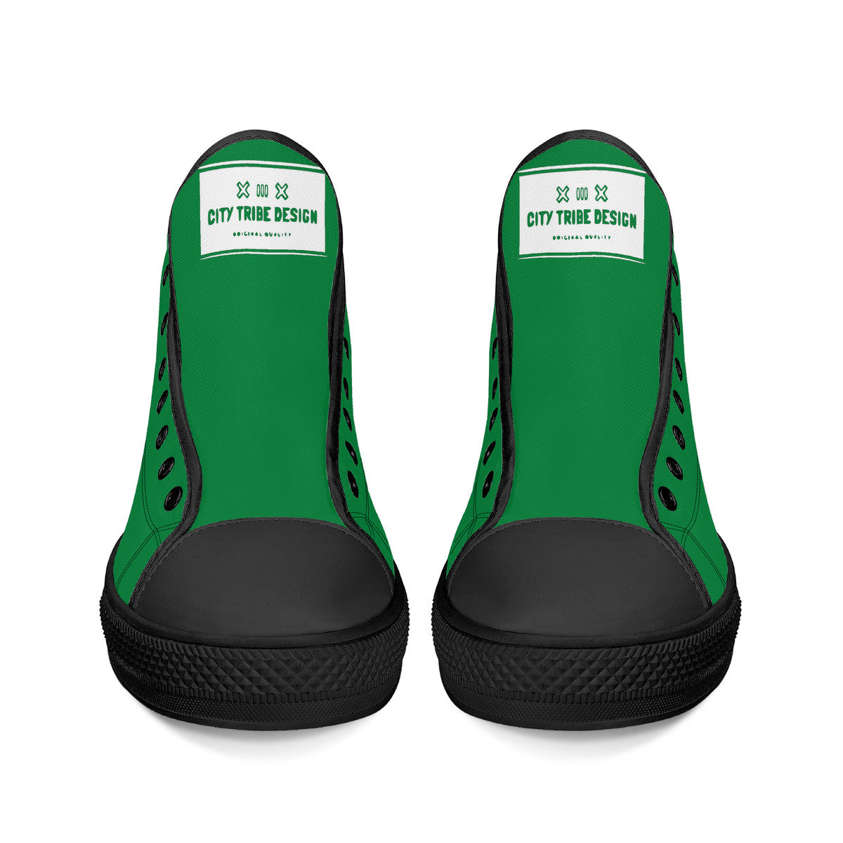 Copy of Fearless Pioneer High-Top Canvas Shoes With Customized Tongue - Black