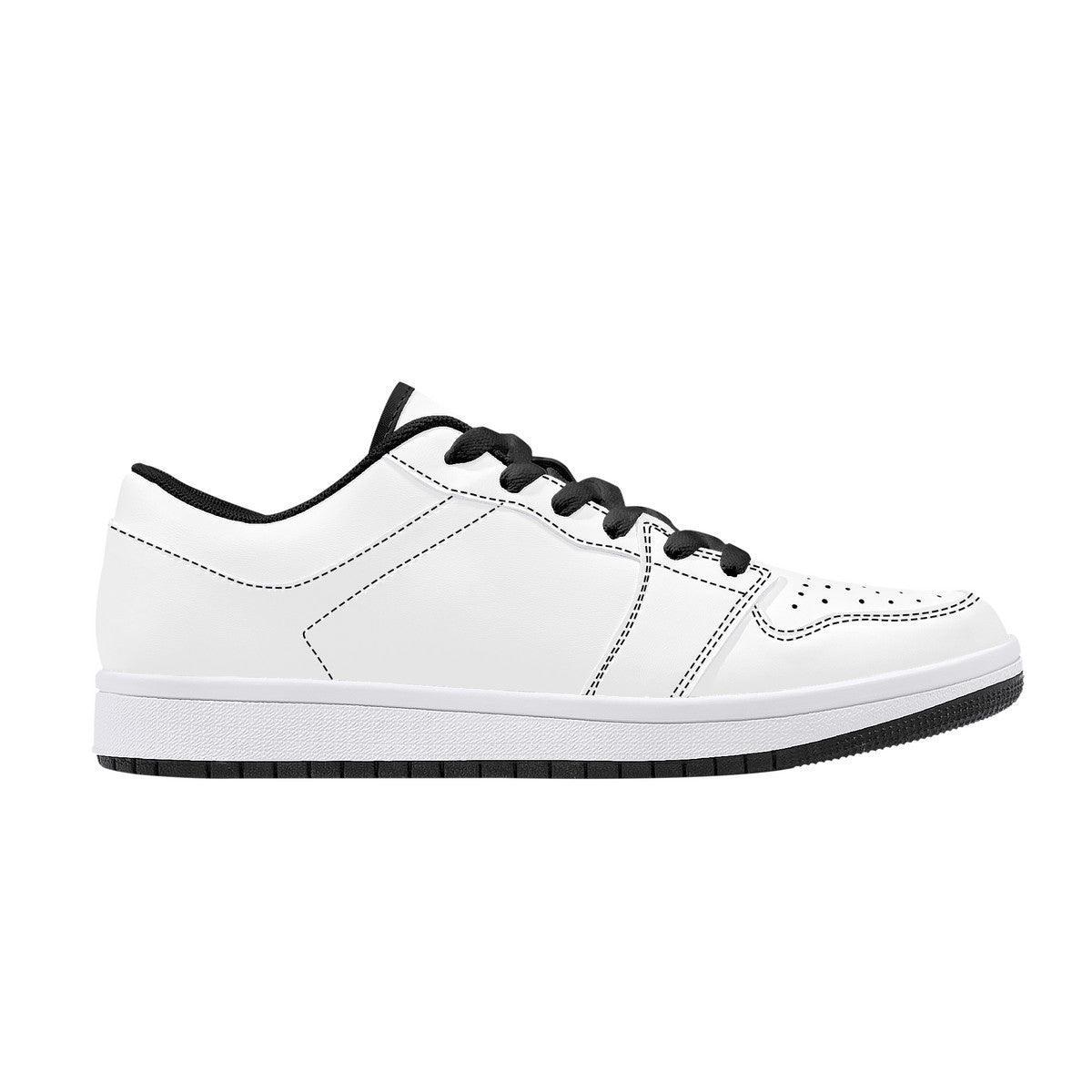 D15 Low-Top Synthetic Leather Sneakers - Black
