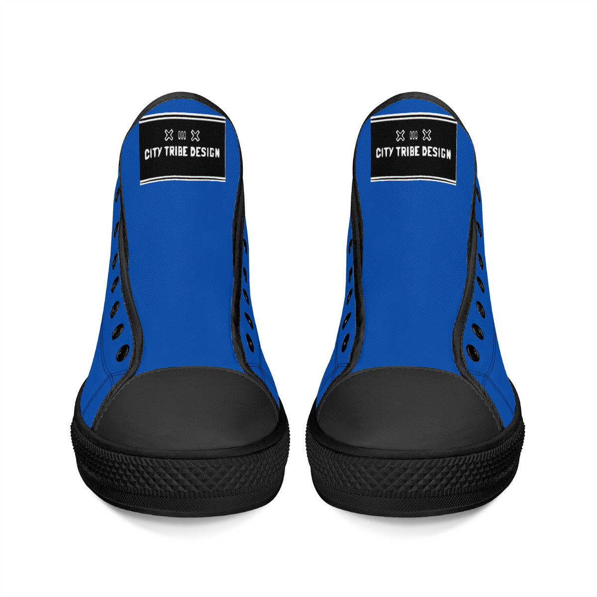 Copy of Fearless Pioneer High-Top Canvas Shoes With Customized Tongue - Black