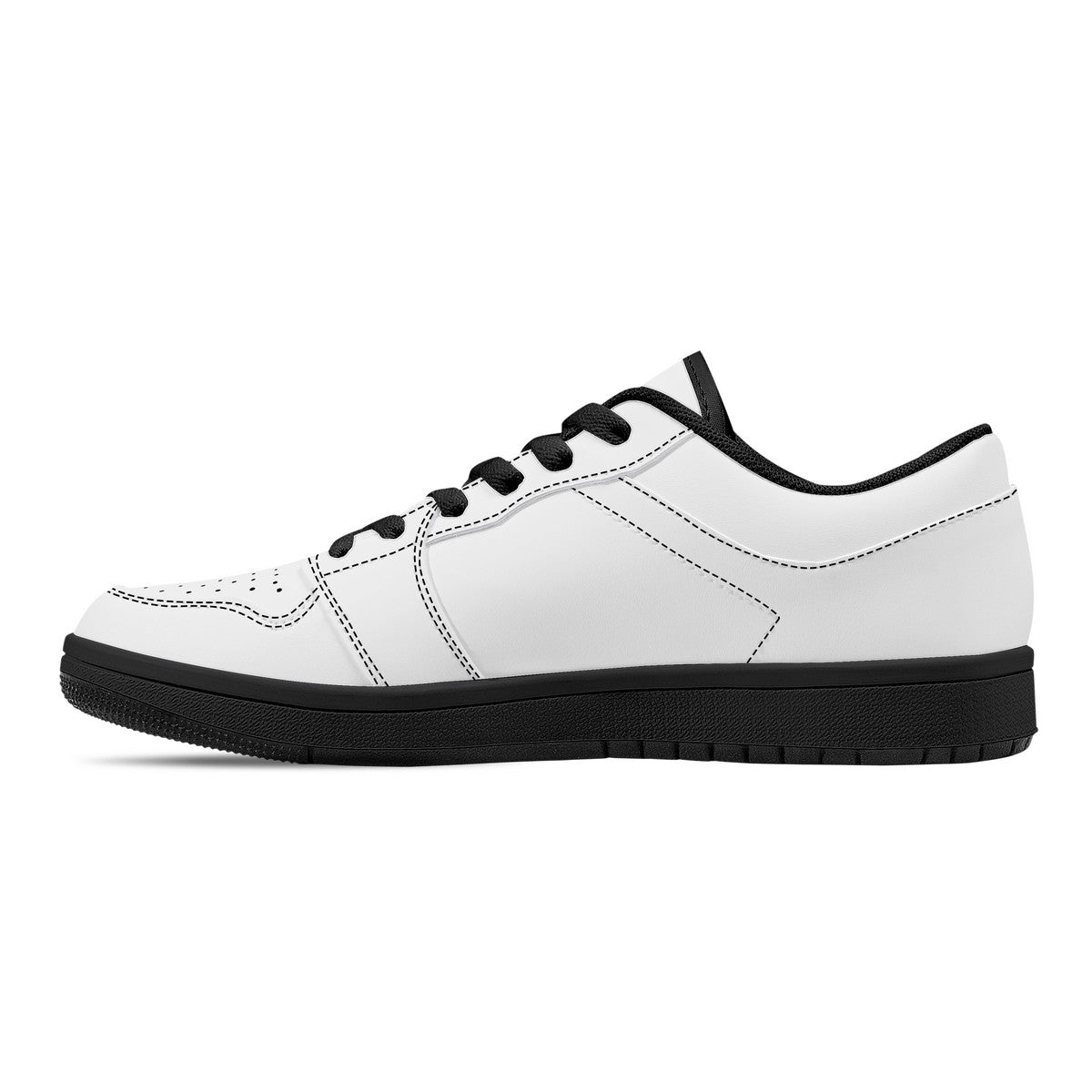 D15 Black Sole Low-Top Leather Sneakers