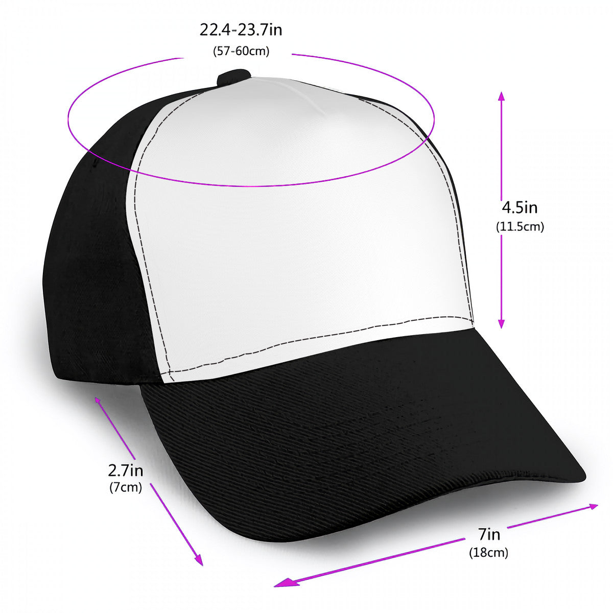 HC_T2 Stitching Curved Brim Baseball Cap