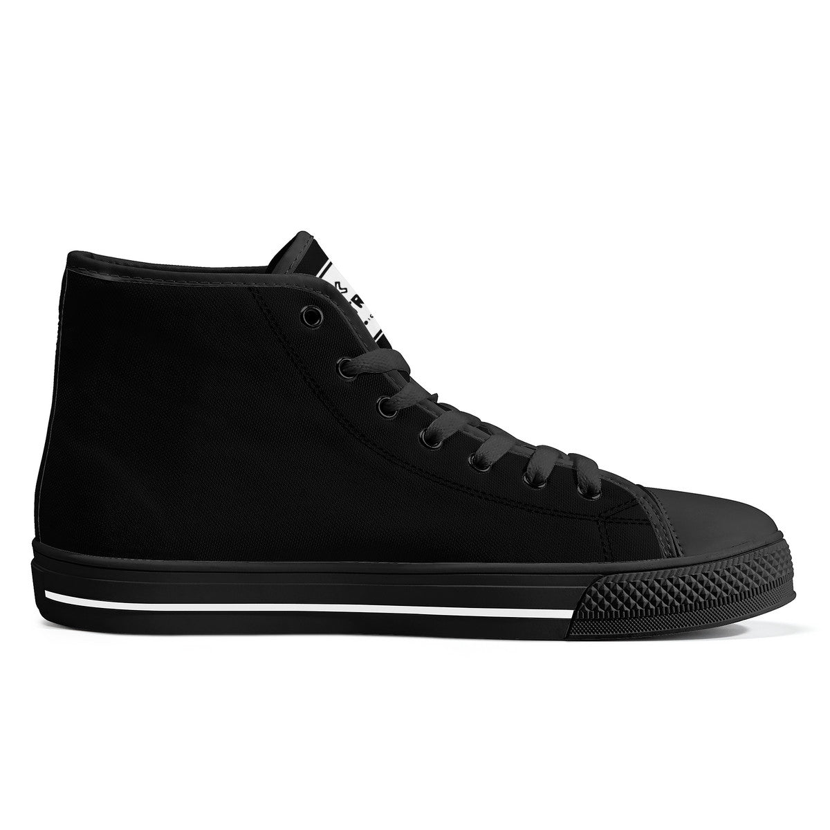 Copy of Fearless Pioneer  High-Top Canvas Shoes With Customized Tongue - Black