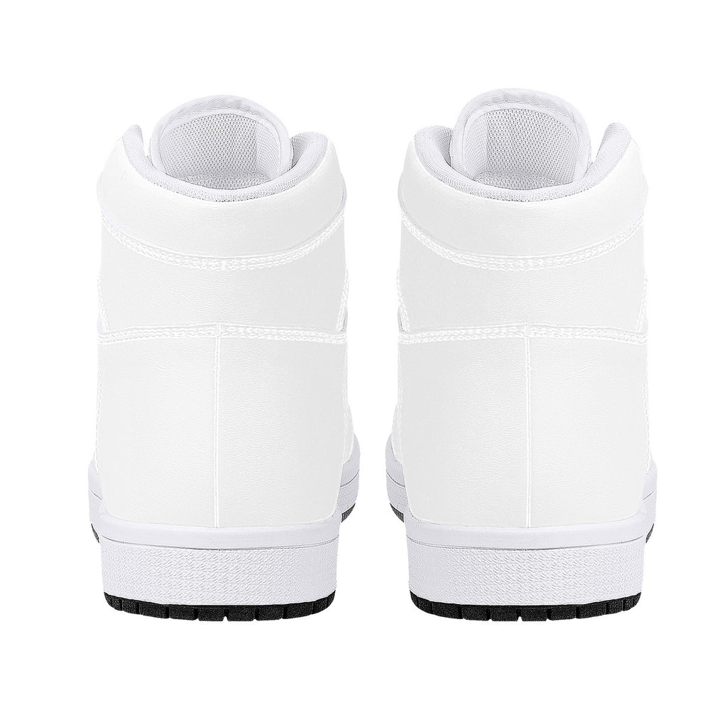 D16 High-Top Synthetic Leather Sneakers - White