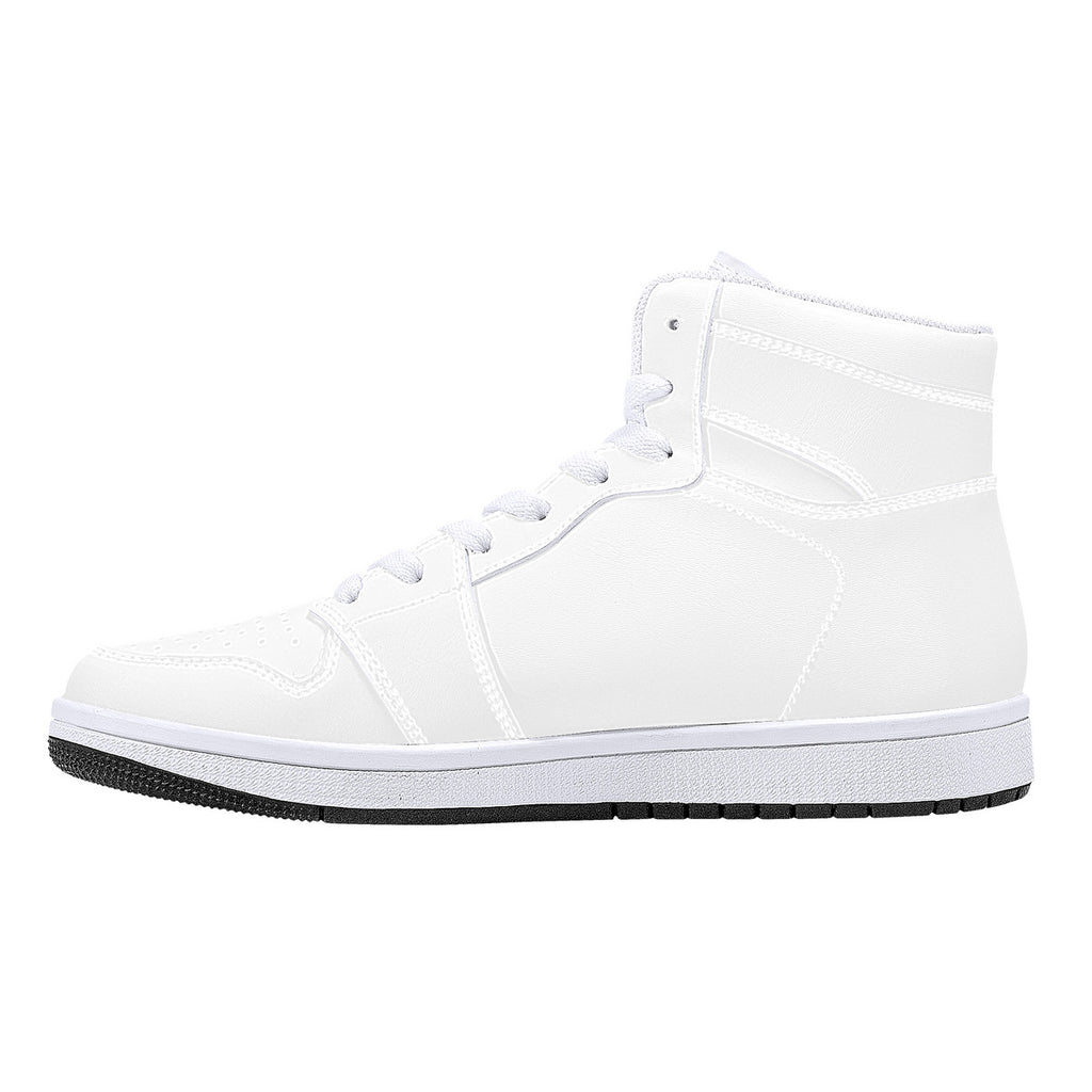 D16 High-Top Synthetic Leather Sneakers - White