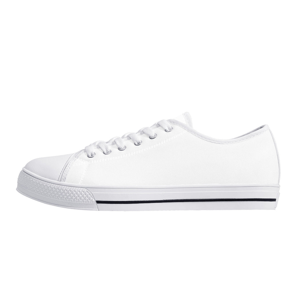 FXS Low-Top Canvas Shoes With Customized Tongue - White