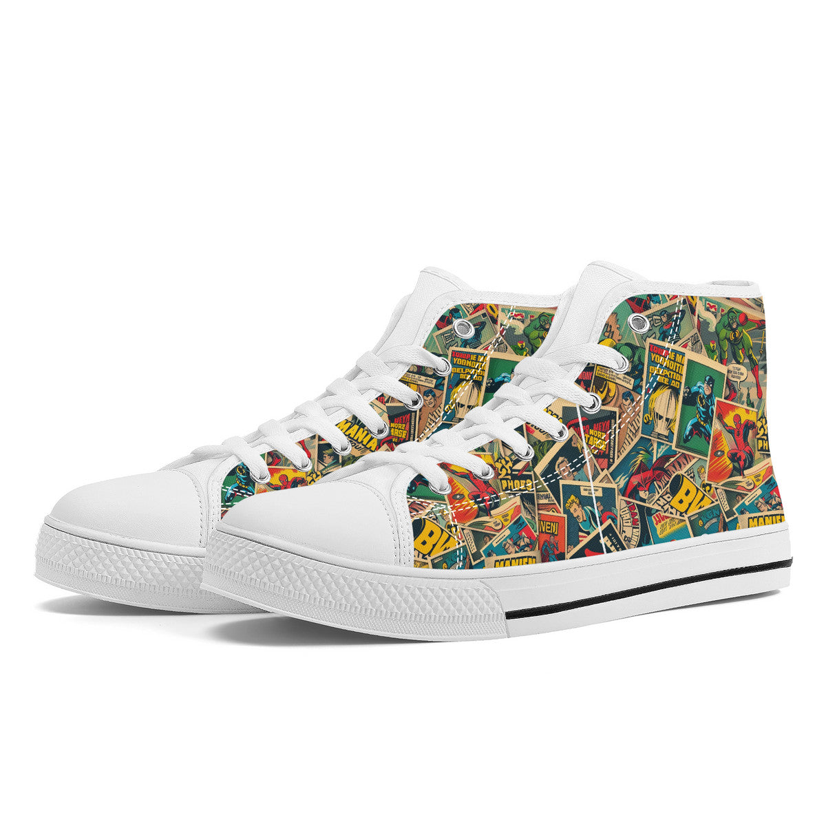Copy of FWS High-Top Canvas Shoes With Customized Tongue - White