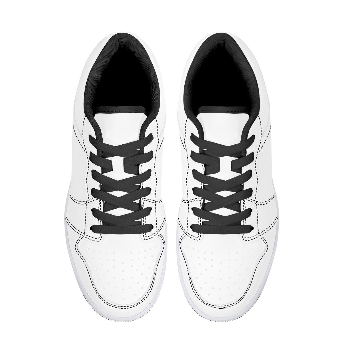 D15 Low-Top Synthetic Leather Sneakers - Black