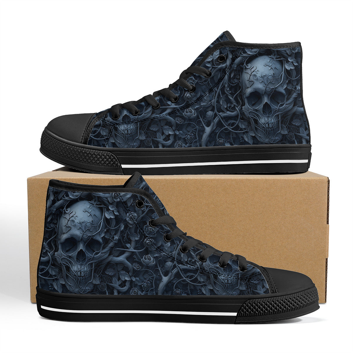 Copy of FWS High-Top Canvas Shoes With Customized Tongue - Black